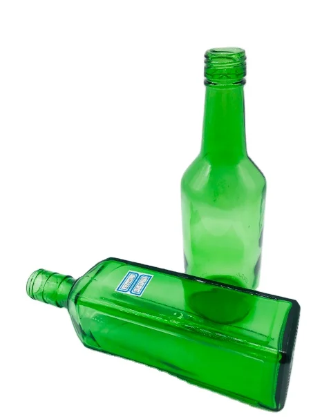 360毫升圆形方形 soju 酒绿色玻璃瓶工厂批发