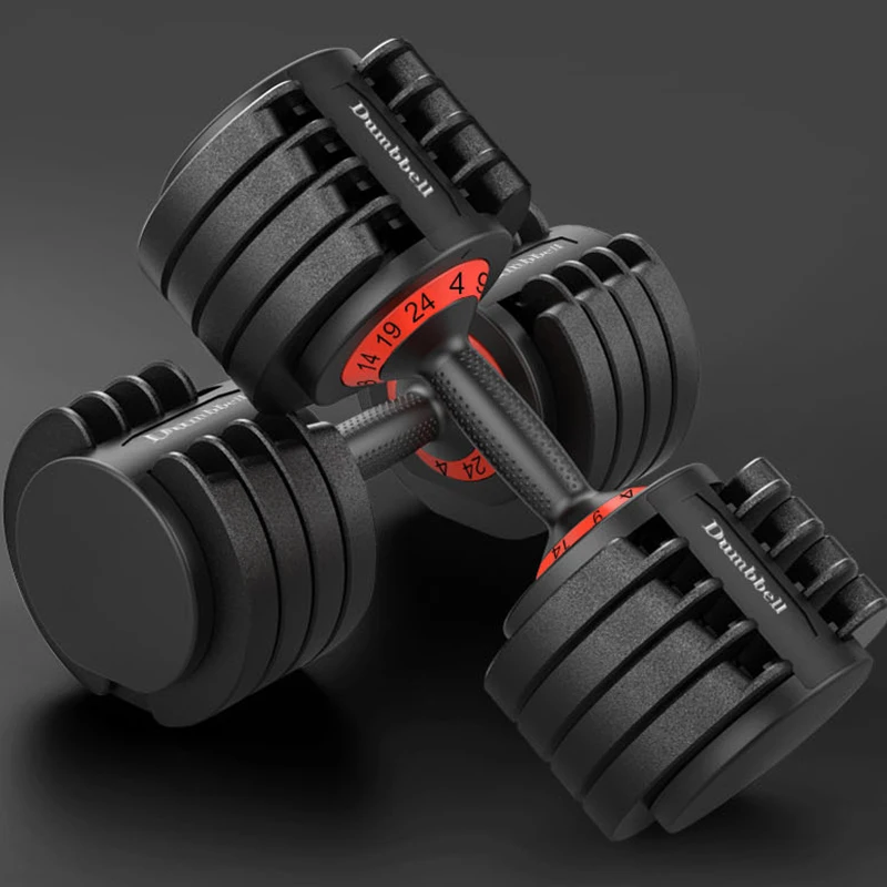 

44lb 55lb 70lb 85lb Adjustable Dumbbell Custom Logo 20kg 25kg 32kg 38.5kg, Black