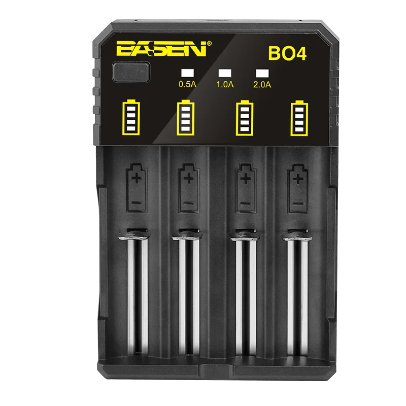 High quality BASEN BO4  universal usb 18650 battery charger for lithium batteries