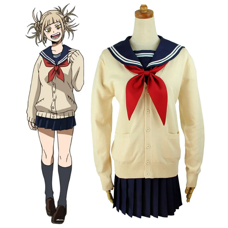 

My Hero Academia Cosplay Costume Boku no Hero Academia Himiko Toga JK Uniform Women Sailor Suits with Sweaters