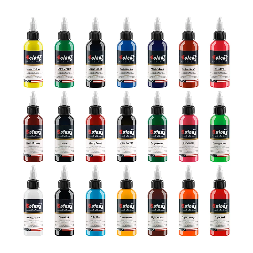 

Solong Tattoo Ink Kit 21 color Professional Waterproof Factory Price Tattoo Supply Tattoo Ink Colors