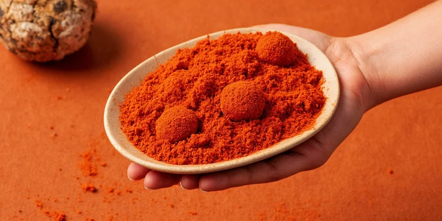 Truffle and paprika dish on a plate