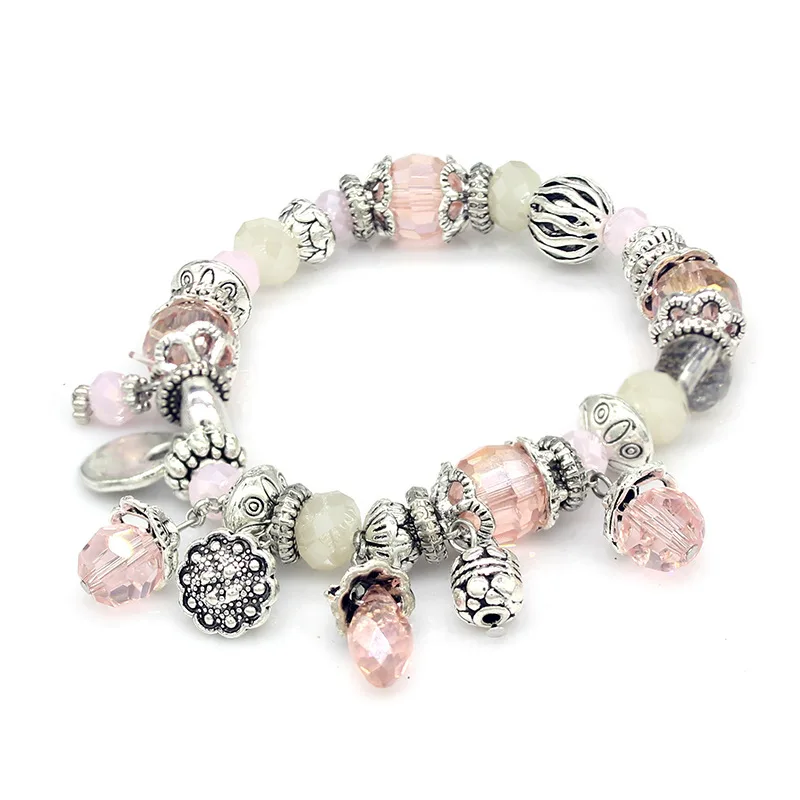 

Fast Delivery Time Hot Selling DIY Charm Bracelet Handmade Elastic Beads Crystal Bracelet Accept Small Order New Women Jewelry