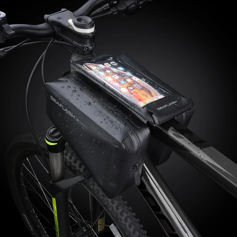 

High quality Outdoor Cycling Front Basket Pannier Frame bike Bag Waterproof Bike Bag Durable Bicycle Bags, Black