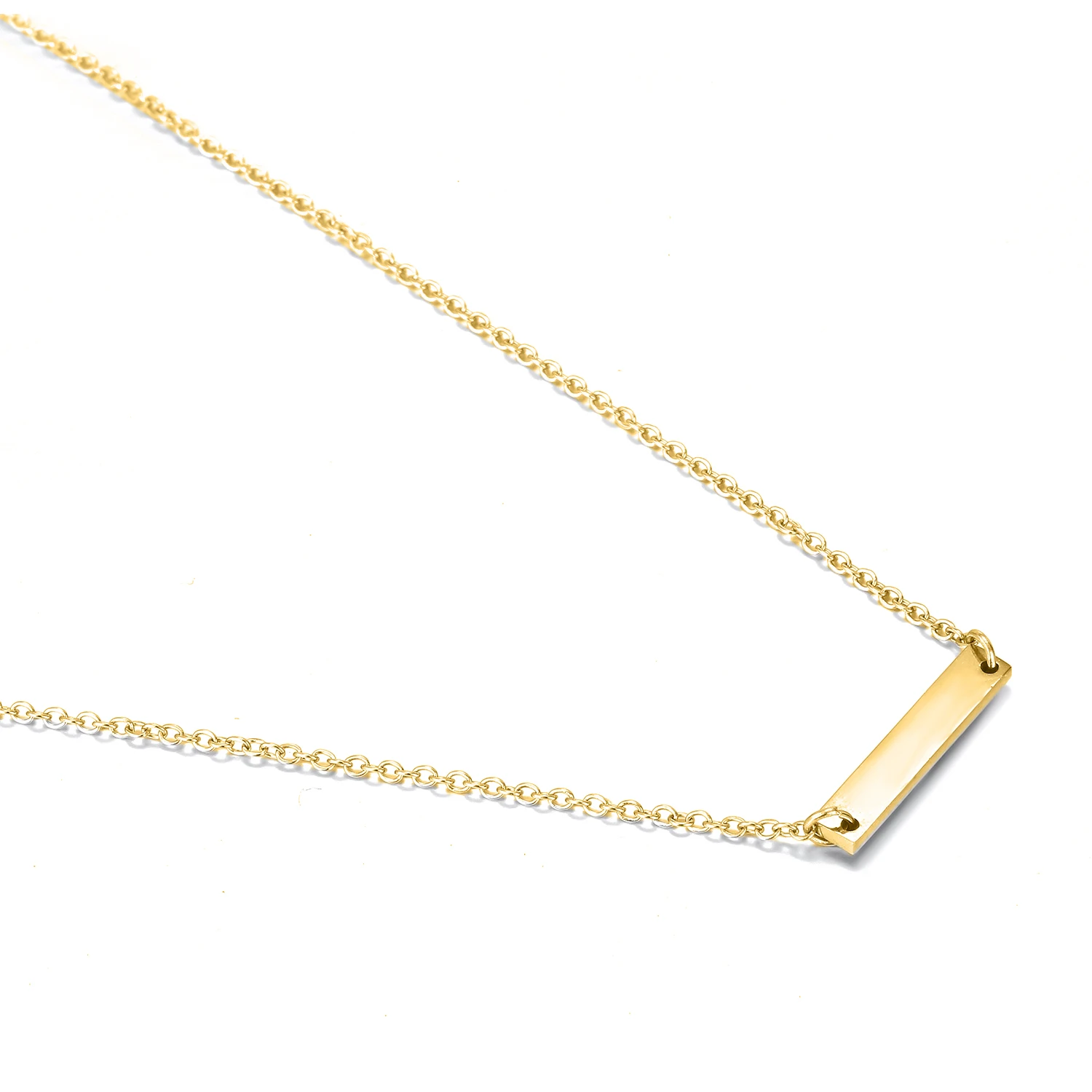 EManco Dainty Minimalist Geometric Bar Pendant Necklace for Women Stainless Steel Necklace Choker Tarnish Free Wholesale