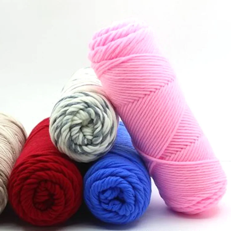 

Wholesale Super Soft Chunky Yarn 8 ply Fancy Yarn 100 g Milk Cotton Yarn for Hand Knitting