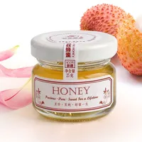 

Hotsale 30ml clear round mini empty hermetic jam/honey/butter glass jar in stock fruit paste packing container with lid