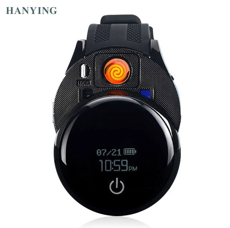 

Men Cigar Usb Watch Lighter, Black,silver