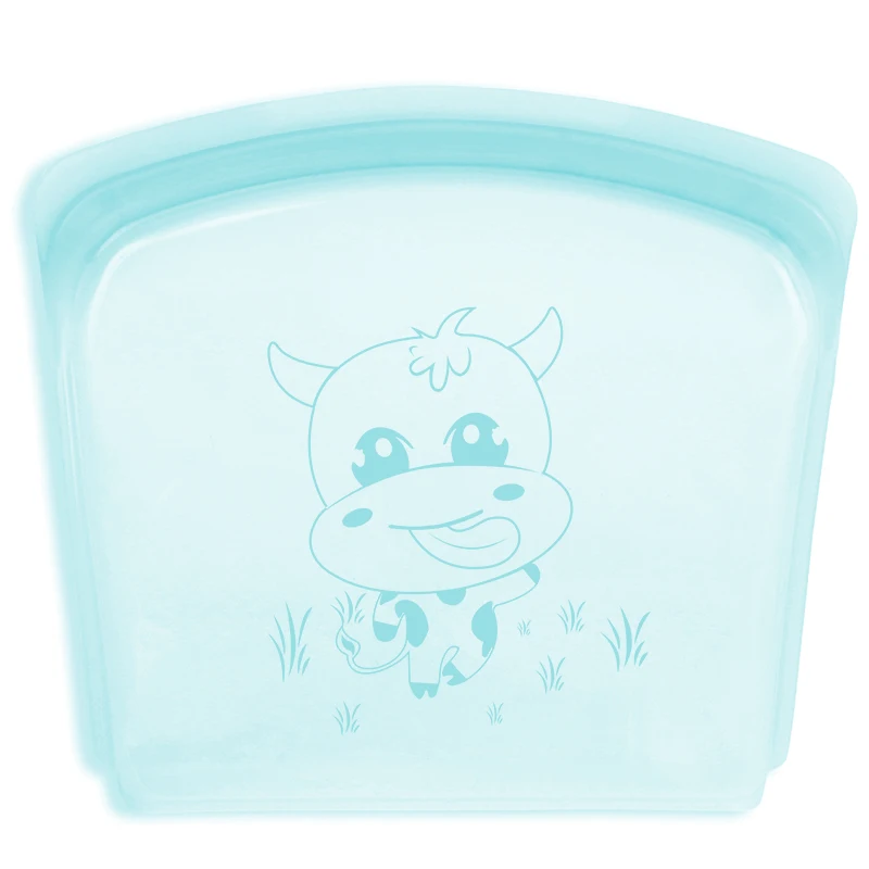 

Silicone Freshness Protection Package Cow Pattern Degradable Custom Printing Silicone Ponkan Fresh Bags, Light green, light blue, light pink, light gold, transparent or custom