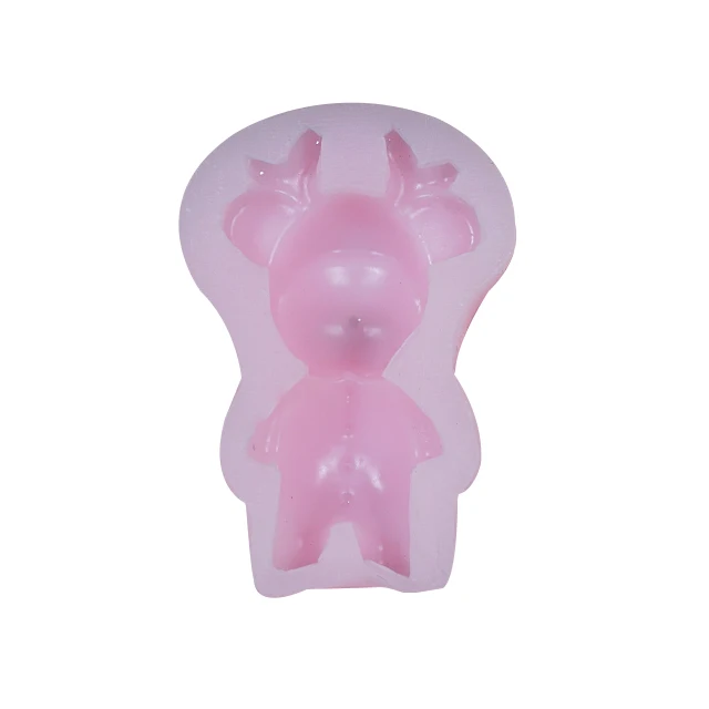 

3D christmas deer silicone resin perfume mold cake chocolate molds, Pink