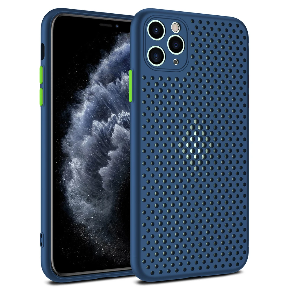 

Heat Dissipation Mobile Phone Cover for iPhone 7 New Breathable Hollow Cellular Hole Phone Cases For iPhone 8 Ultra Slim TPU