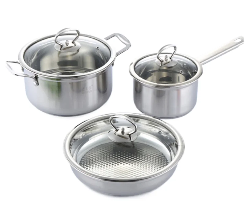 

Best-selling gift set of three - piece frying pan, milk pan, soup pan