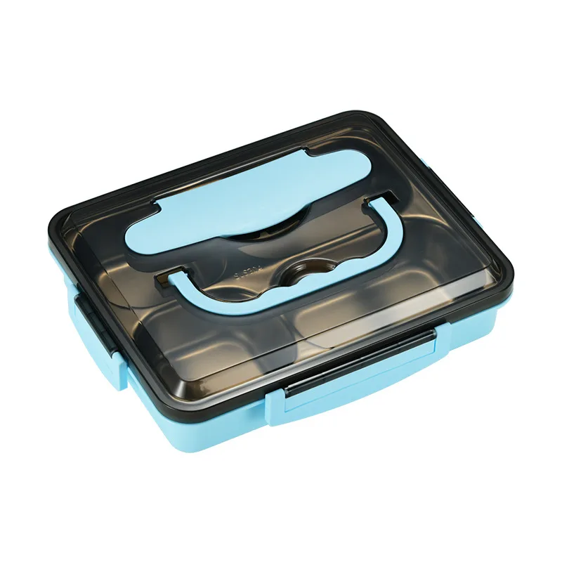 

Stainless Steel 304 Eco-Friendly Thermal Bento Lunch Box Container With 5 Compartment, Green/black/pink/blue