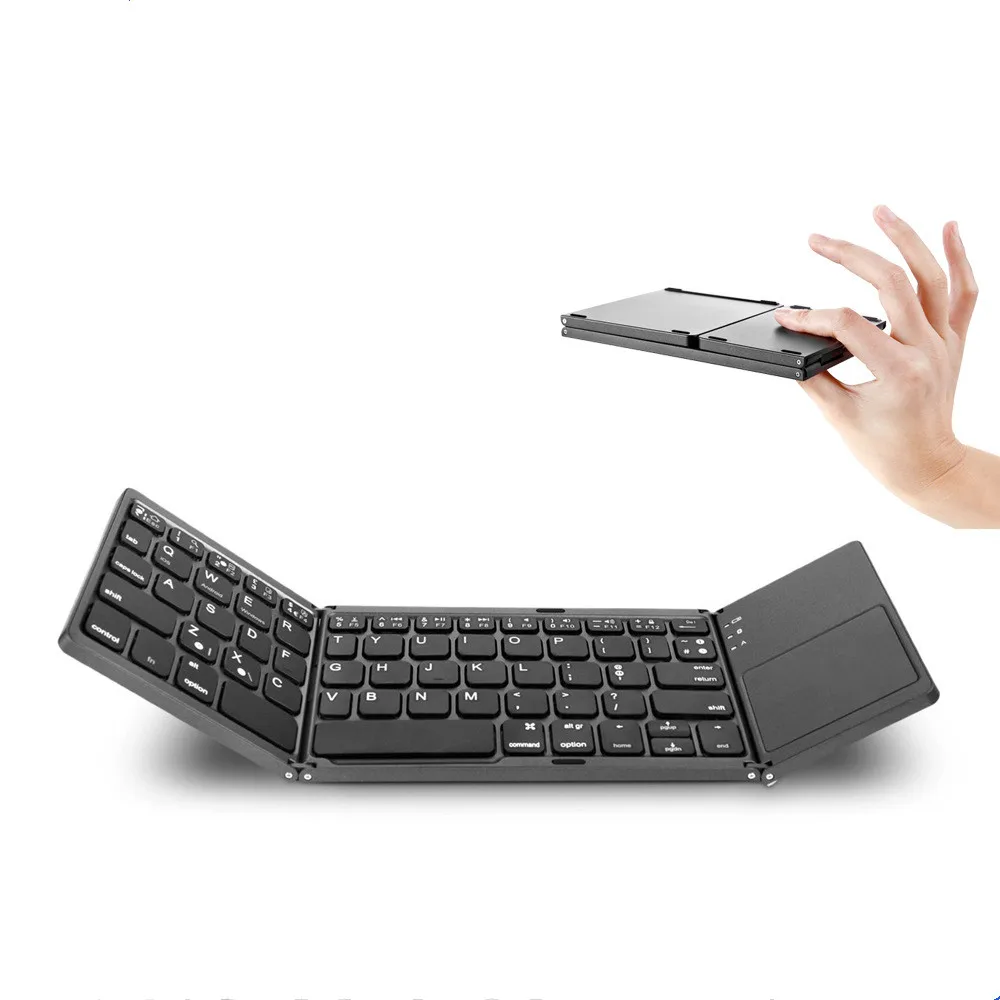 

New Wireless three-folding mini keyboard with touch for apple ipad table computer phone