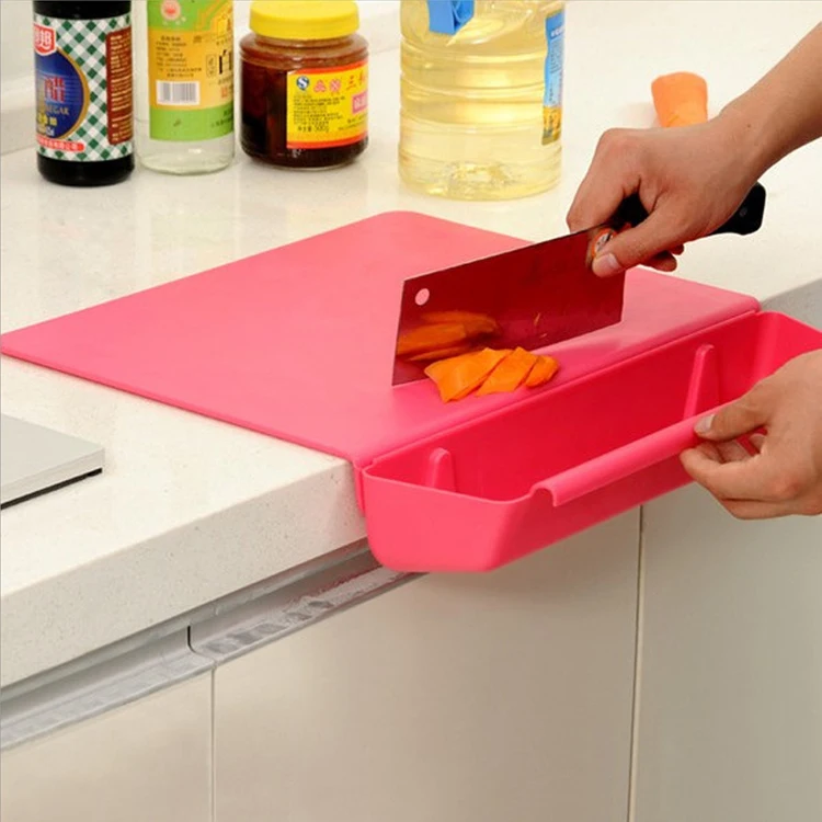 

Ruluti 1pc 2 in 1 Large Plastic Cutting Boards with Removable Storage Box for for Veggies Meat Fruits Bread Cheese, Customized color