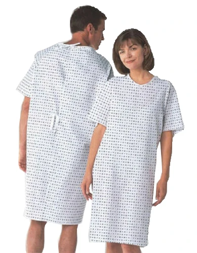 

New Cotton Blend hospital patient gown for sale, White/blue/(or others)