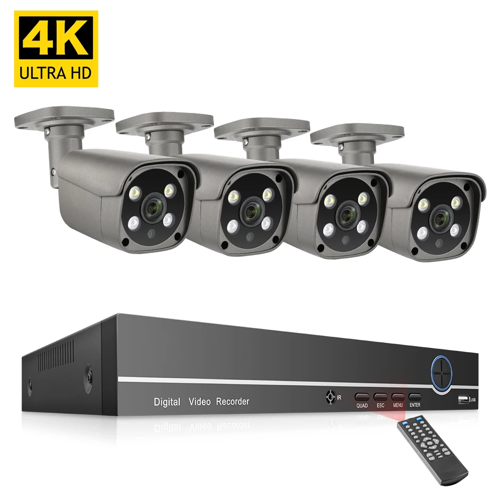 

Outdoor Metal 4K smart 8MP Cctv Camera 8 CH 8 Channel Nvr 4 facial recognit camera system