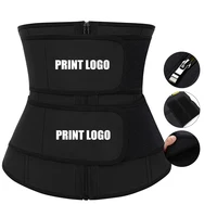 

Double Strap Latex Waist Trainer Women Compression Slimming Fat Belly Belt Body Shaper With Custom Logo Private Label