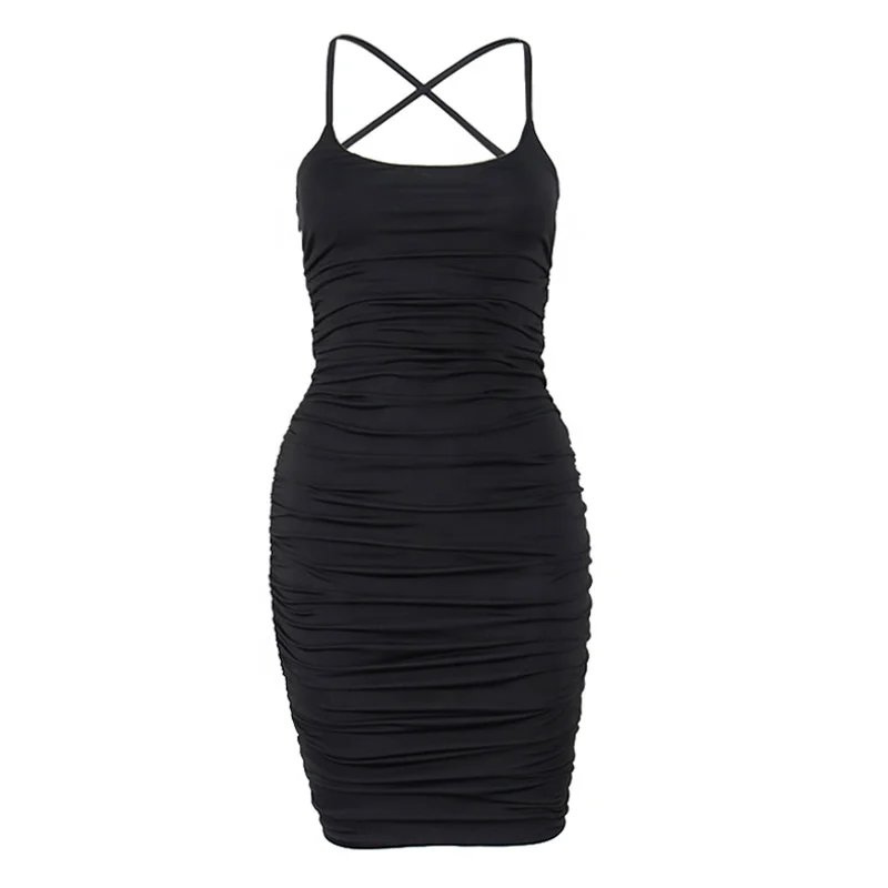 

Spring New Women's Sexy Halter Strap Pleated Suspender Skirt