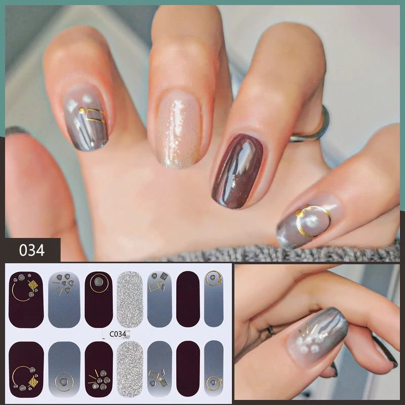 

Missbloom Fashion Nail Wrap Remover Gray Metal Stripe Adhesive 3D Acrylic Nail Stickers, Colorful