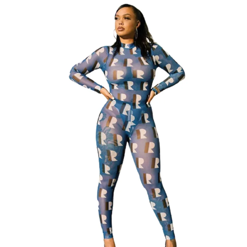

2021 New Arrivals HOT ITEMS women sexy o neck long sleeve ankle length ladies jumpsuit