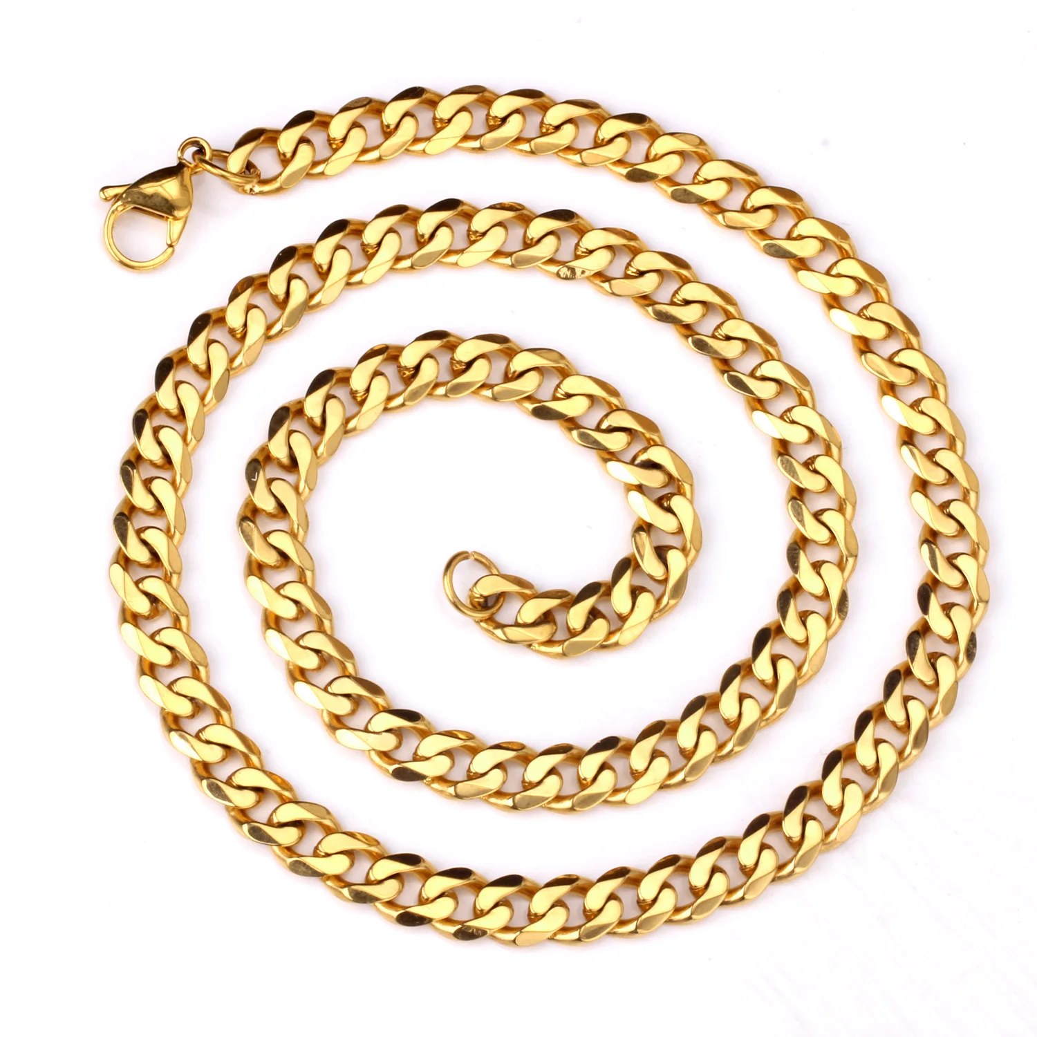 

Cuban Necklace Men Jewelry Stainless Steel Gold Link Chains 7mm/10mm For Sale, Gold/silver available