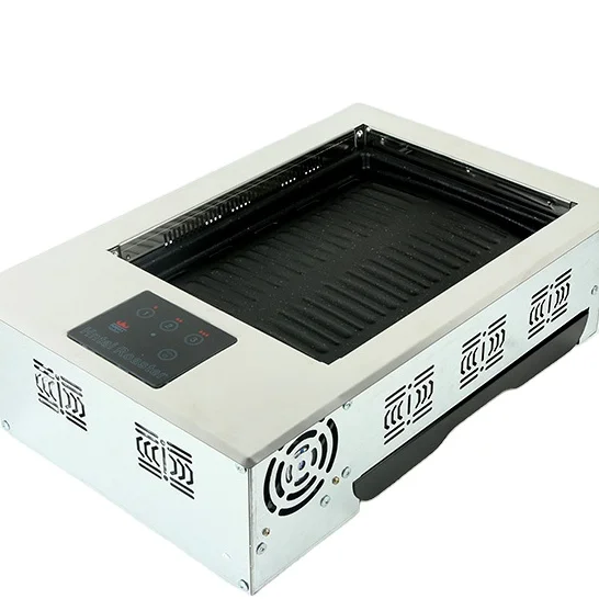 

Gourmet Barbecue Grill New Design Korean Smokeless tables electric BBQ grill, Silvery