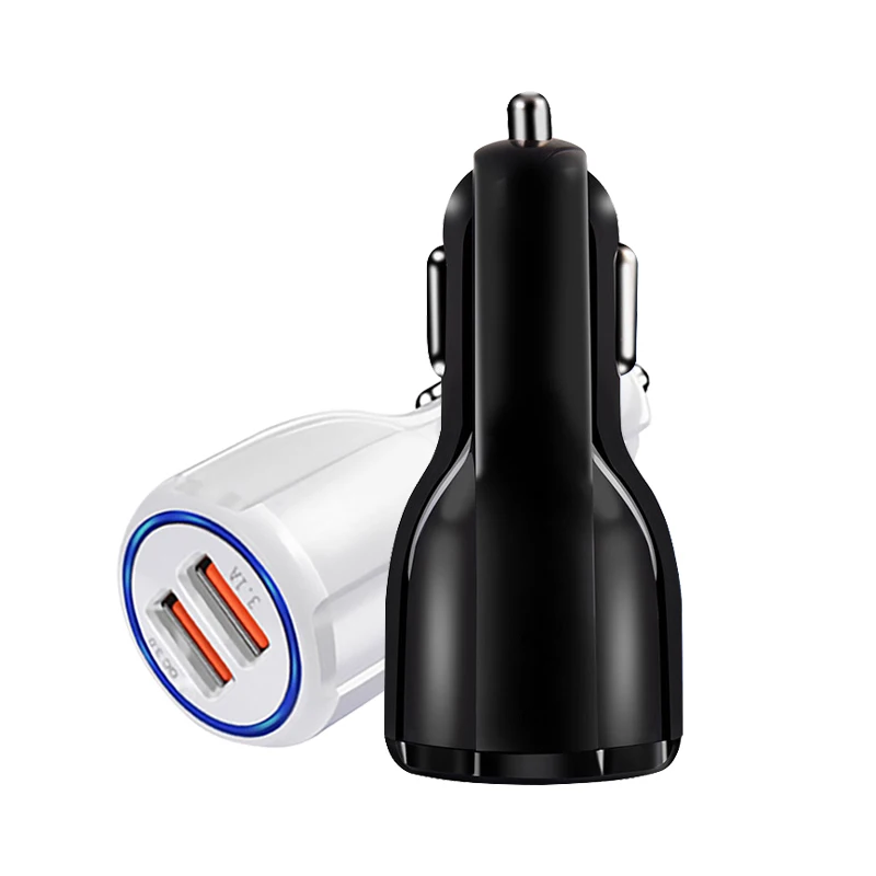 

3.1A QC 3.0 Chargeur Carregador Cargadores De Para Celulares Telephone Cellular Cargador Celular Fast Phone Dual USB Car Charger