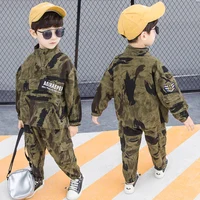 

Wholesale kids boys cool Camouflage suit autumn handsome sport children boys clothing set