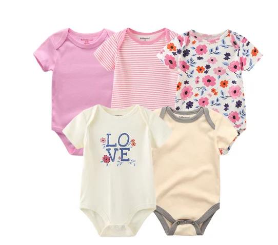 

kiddiezoom Baby Rompers 5-pack infantil Jumpsuit Boy&girls clothes Summer High quality Striped newborn ropa Clothing Costu
