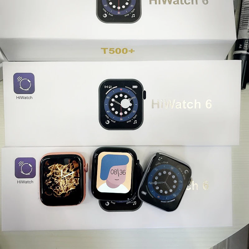 

Siruixing T500+ Smartwatch Reloj Inteligente Hiwatch Rohs Ce Series 5 6 T 500+ Plus Pro Smart Watch T500 For Men Women, Black white pink
