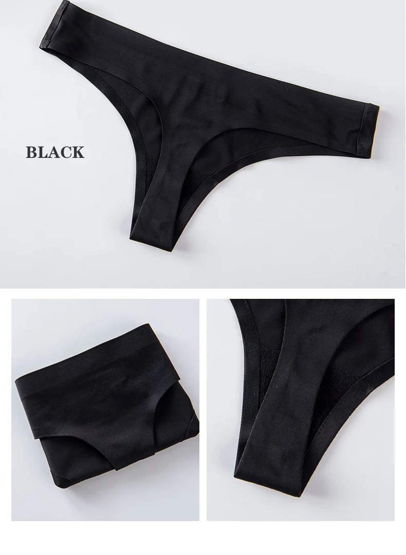 Customized Seamless Thong Panties Satin Brief Ice Silk Low Waist