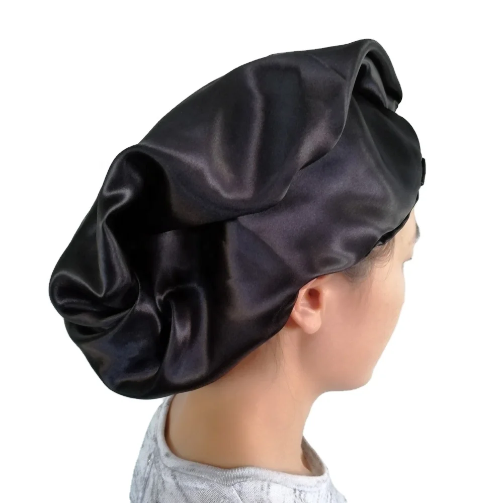

23inches Silk Night Sleep Cap Satin Bonnet For Ladies Braids Hair Dreadlock Slap Clasped Bonnet