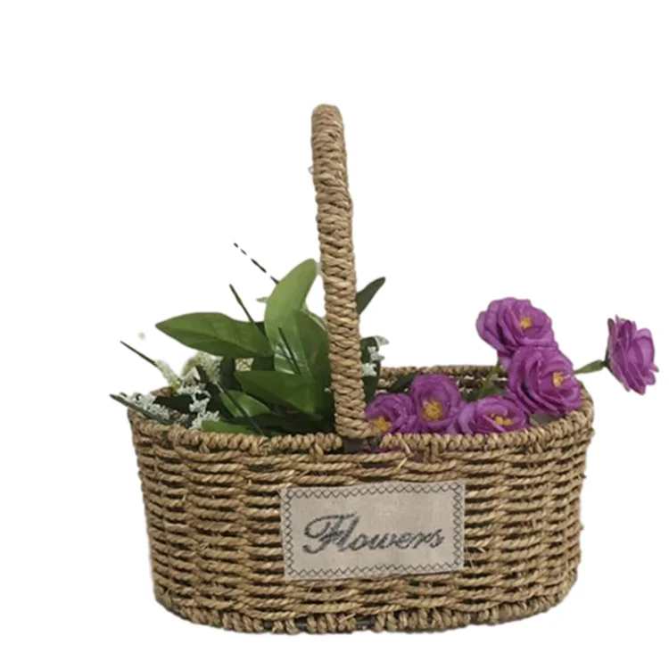 

LJJZH211 Woven rattan Flower Arrangement Gathering Basket Garden ornaments Flower baskets for Home decor
