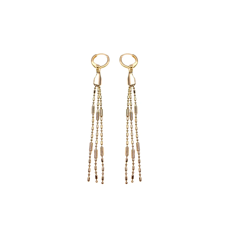 

001E3 xuping 18k gold plated new star and moon temperament tassel small fresh earrings