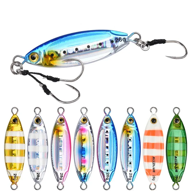 

ALLBLUE 28g 40g 60g SLOWER OVAL Slow Pitch Pesca Metal Fishing Jig Lure, 6 colors