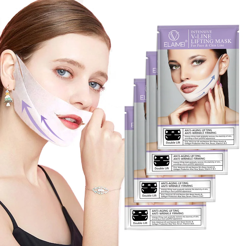 

Double V Face Hanging Ear Paste Hydrogel Mask Lifting Patch Lift Slimming Face Mask, White color
