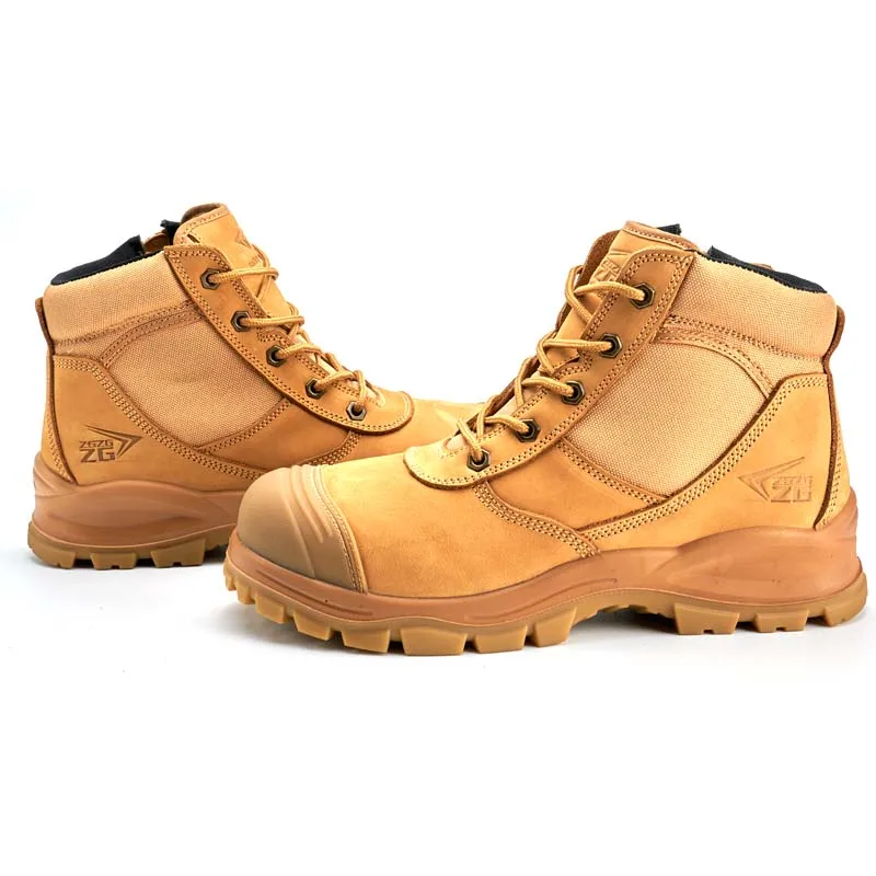 

high cut wheat nubuck leather mens safety bootsyellow safety boot Australiapu/tpu outsole safety shoes