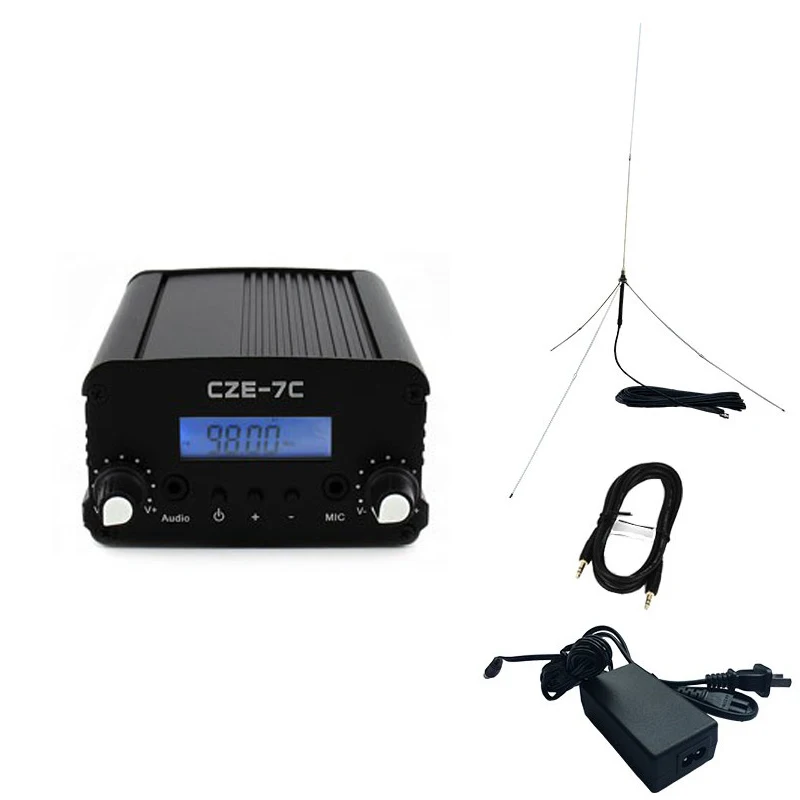 

7W FM Broadcasting Equipment with GP1 Antenna, Black