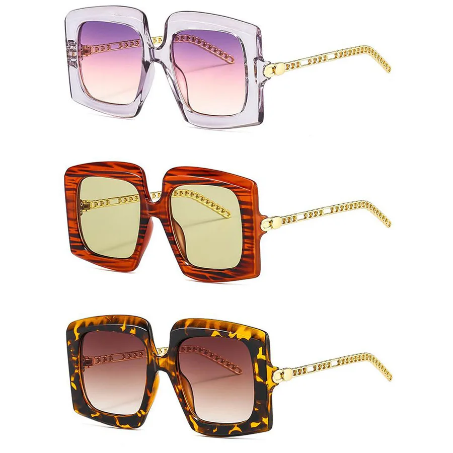 

WIIPU Fashion Oversized Square Sunglasses Woman Luxury Brand Trendy Retro Sun Glasses For Female Vintage Eyewear Metal legs