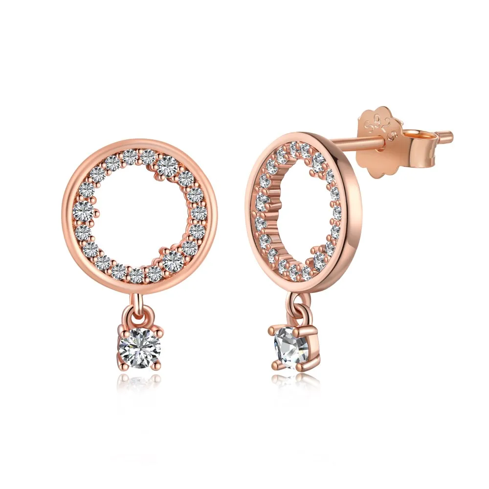 

2023 Fashion Earrings Womens Square Circle S925 Sterling Silver Cz Cubic Zirconia Earring Drop Hoop 18K Rose Gold Earrings Women