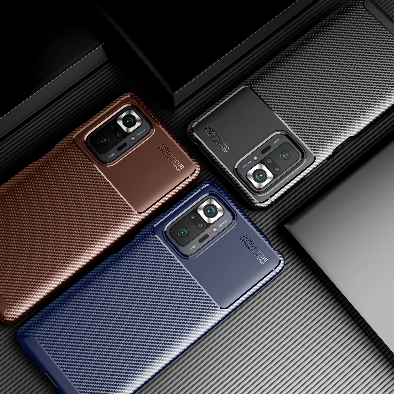 

Carbon Fiber Mobile Phone Back Case Cover For Xiaomi Redmi Note 10 Lite Pro