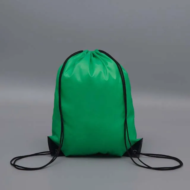 

100pcs Custom Logo Bags 210D Polyester Draw string Sports Backpack Promotional Bag Custom Polyester Drawstring Backpack Bag