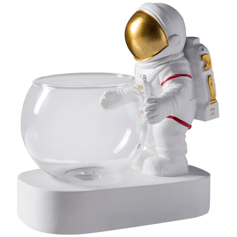 

Nordic fashion astronaut coffee shop home soft decoration ornaments plants glass hydroponic vase