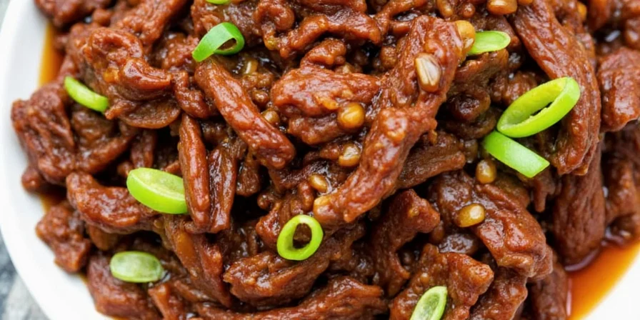 Cooking Szechuan beef in a wok