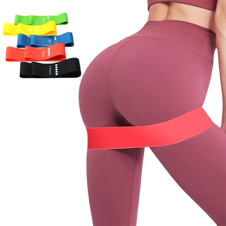 

5pcs set Eco Friendly Exercise Workout Loops Resistance Bands for Home Resistance Training, Red,black,yellow,green,blue