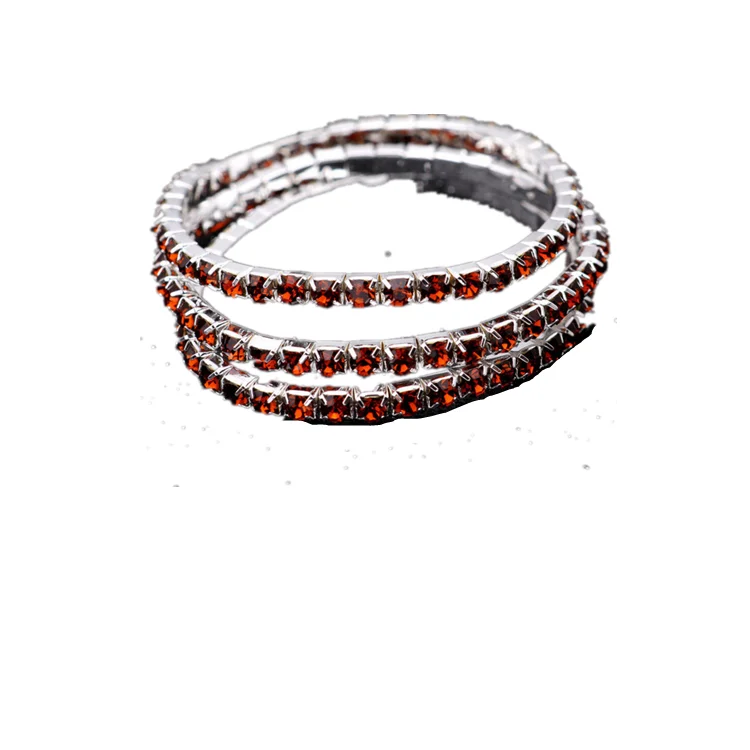 

Adjustable crystal push pull bracelet women's single row full drill chain jewelry