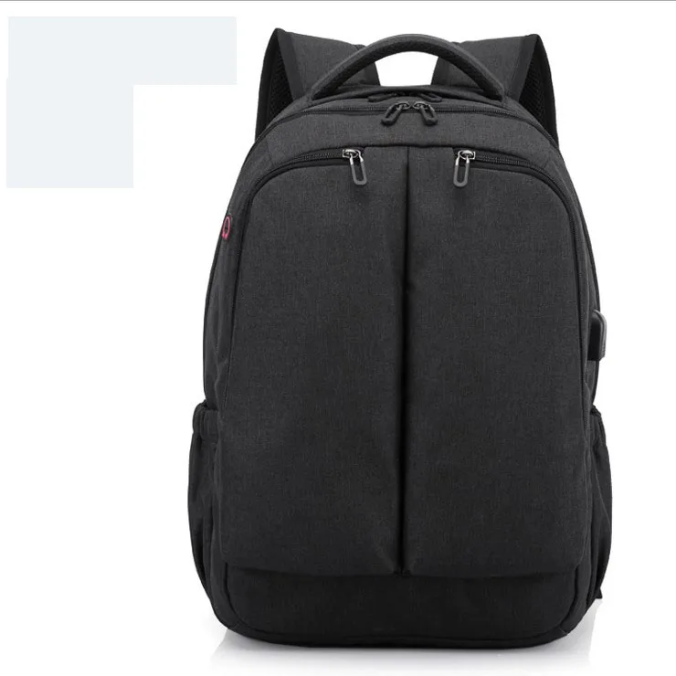 

YoiXin Low MOQ Hot Sell Water Repellent Laptop Zipper Weave Chain Backpack Men Custom Logo USB Headphone Backpack, Black, light grey