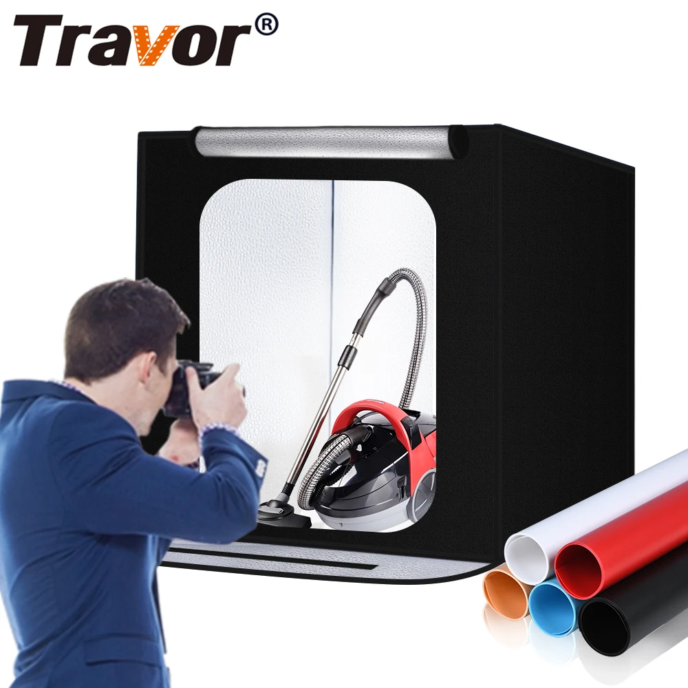 

Travor F60 24"/60cm easy mini lighting room tent cube foldable switch led photography shooting photo studio led soft light box