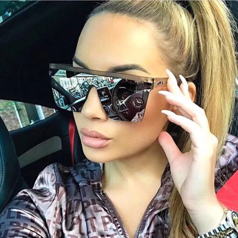 

NWOGLSS 6919 New Fashion Women One Lens Square Cheap Sunglasses
